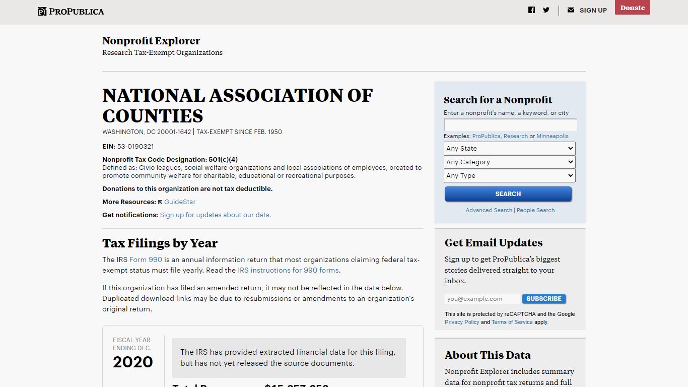 National Association Of Counties - Nonprofit Explorer - ProPublica